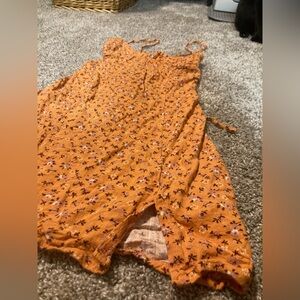 Aeropostale Rust Floral Spaghetti Strap Dress